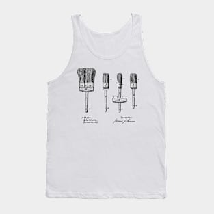 Painting Brush Vintage Patent Drawing Tank Top